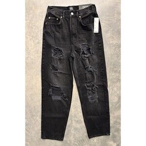 BDG High Rise Baggy Jeans Womens 28 Black Distressed Loose Urban Outfitters NWT